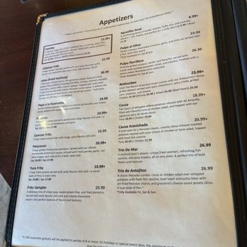 El Mono - Menu (Jun 2026) - Peruvian Near Me - El Cerrito, California