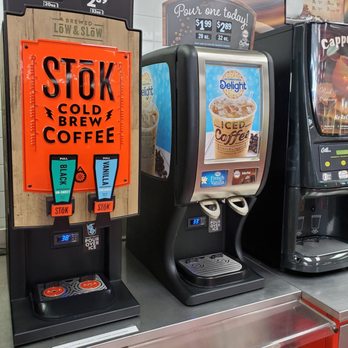 Mr Gas - a row of coffee machines in a store - Convenience Stores Near Me - Burley, Idaho