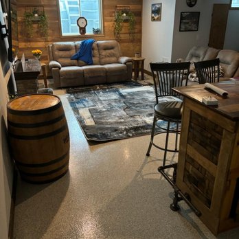 Wisconsin Epoxy Concrete Floor Coatings - Can you believe this is a basement? How cozy is this! - Flooring Near Me - Markesan, Wisconsin Wisconsin Epoxy Concrete Floor Coatings - Can you believe this is a basement? How cozy is this! - Flooring Near Me - Markesan, Wisconsin
