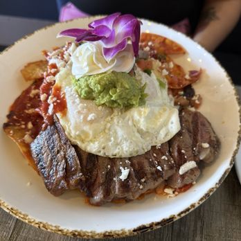 Maiz Cocina - Chilaquiles Al Gusto with steak is so bomb! - Mexican Near Me - Corona, California Maiz Cocina - Chilaquiles Al Gusto with steak is so bomb! - Mexican Near Me - Corona, California