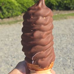 Stevie's Ice Cream - Medium vanilla cone dipped in chocolate