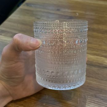 Pho 60 - Small glass cup with dotted-textured outer surface for holding ice-cold refreshing water beverage! - Vietnamese Near Me - Staten Island, New York Pho 60 - Small glass cup with dotted-textured outer surface for holding ice-cold refreshing water beverage! - Vietnamese Near Me - Staten Island, New York