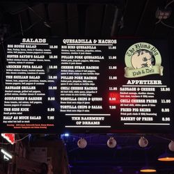 The Blind Pig Pub - Menu