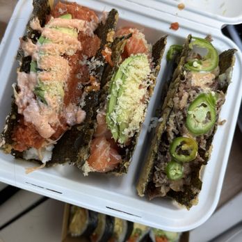 Kingbop - So Dipping Sauce (1.5oz), Salmon Taco, and spicy bulgogi taco - Korean Near Me - Los Angeles, California Kingbop - So Dipping Sauce (1.5oz), Salmon Taco, and spicy bulgogi taco - Korean Near Me - Los Angeles, California