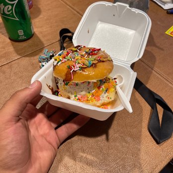 Sandy's Sweet Shop - Donut ice cream sandwich - Donuts Near Me - Modesto, California Sandy's Sweet Shop - Donut ice cream sandwich - Donuts Near Me - Modesto, California