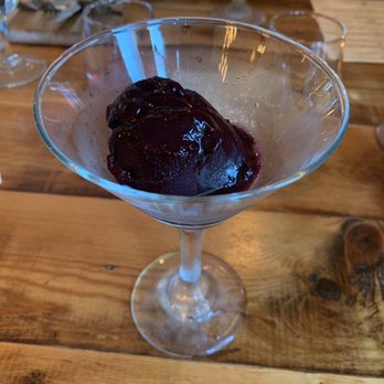 Mana Restaurant - Mulberry rosemary sorbet with honey - New American Near Me - Leavenworth, Washington Mana Restaurant - Mulberry rosemary sorbet with honey - New American Near Me - Leavenworth, Washington