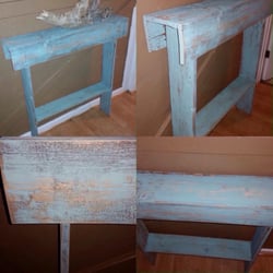 Shore Things - Sofa/hall table made from repurposed wood.