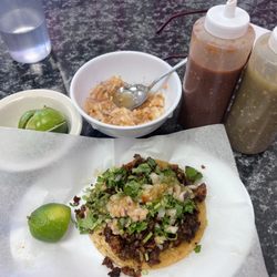 Nini’s Ice Cream - Chorizo Taco topped w/Onion& Cilantro served w/Fresh Lime & Salsa (Traditional, Verde, & Habanero)