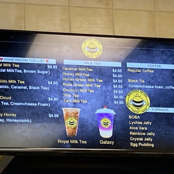 Honeymoon Tea Bar - Menu as of 07/13/2020 - Bubble Tea Near Me - Hesperia, California Honeymoon Tea Bar - Menu as of 07/13/2020 - Bubble Tea Near Me - Hesperia, California