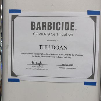 Aspen Hill Barber Shop - Thu's COVID-19 Certification by BARBICIDE. - Barbers Near Me - Silver Spring, Maryland Aspen Hill Barber Shop - Thu's COVID-19 Certification by BARBICIDE. - Barbers Near Me - Silver Spring, Maryland