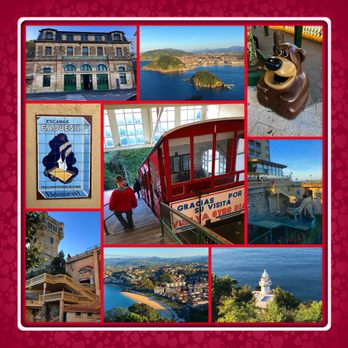 Mounte Igueldo Funicular Rail - Montage of images from the Funicular de Igueldo - Public Transportation Near Me - Donostia, SS