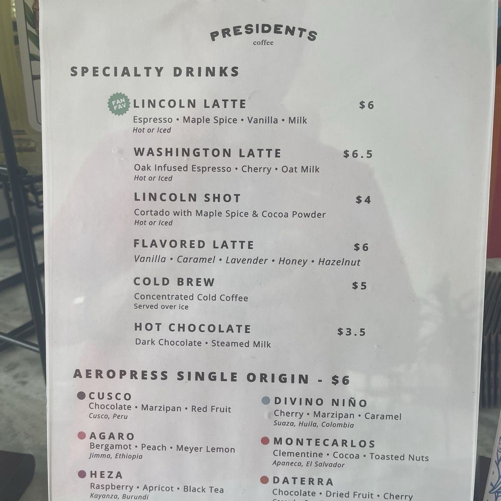 Presidents Coffee - Specialty Drinks - Coffee & Tea Near Me - Gettysburg, Pennsylvania