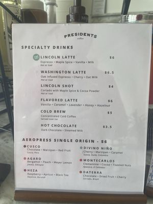Menu photo 3 Presidents Coffee Gettysburg, PA Menu photo 3 Presidents Coffee Gettysburg, PA