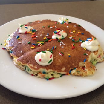 Le Andos Cafe - Birthday Cake Pancakes!! Soooooo good!! - Salad Near Me - Macomb, Michigan