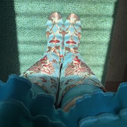 The Covered Market - Beautiful Turkish fabric boots I bought at this fine emporium of mostly Turkish goods!