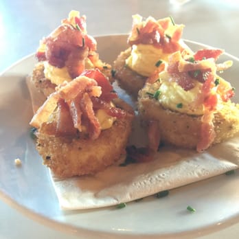 Eat. - Deviled eggs. 2 eggs halved, deep fried, topped with bacon. $8 my favorite thing. - New American Near Me - Las Vegas, Nevada