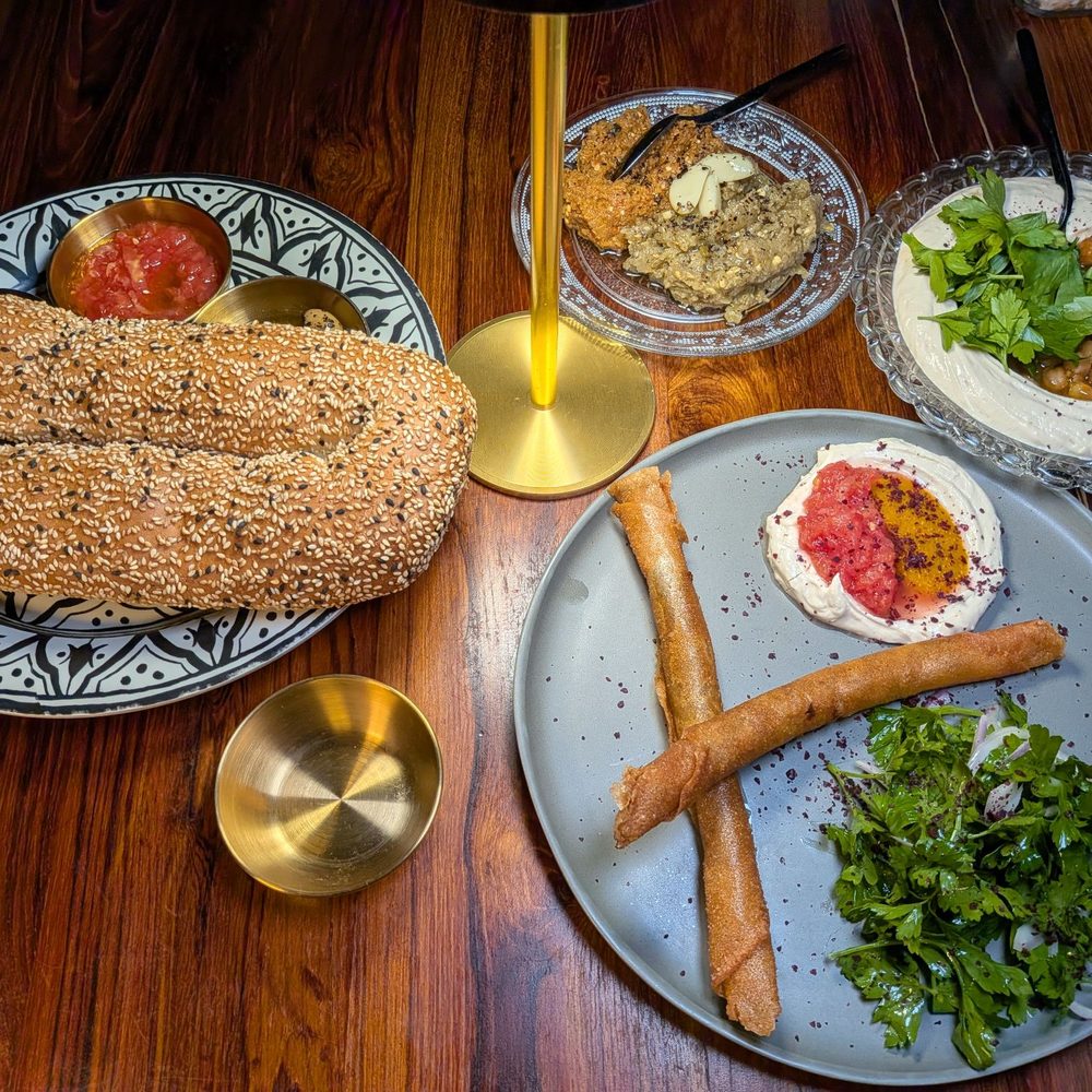 TLV Tapas Bar - JERUSALEM BAGAL (L); ZAALUK (Eggplant); HAMMUS MSABBAHA; and SHORT RIB SIGAR - Mediterranean Near Me - Los Angeles, California TLV Tapas Bar - JERUSALEM BAGAL (L); ZAALUK (Eggplant); HAMMUS MSABBAHA; and SHORT RIB SIGAR - Mediterranean Near Me - Los Angeles, California
