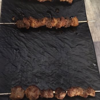 Honolulu Skewer House - Top and Bottom is Lamb, Beef Brisket with Tendon in the middle - Chinese Near Me - Honolulu, Hawaii