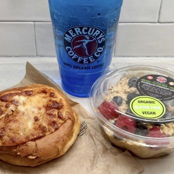 Mercurys Coffee - Our favorite items from Mercurys! Sausage, Egg & Beecher's Flagship, overnight oats, and the Afterglow! - Coffee & Tea Near Me - Bellevue, Washington