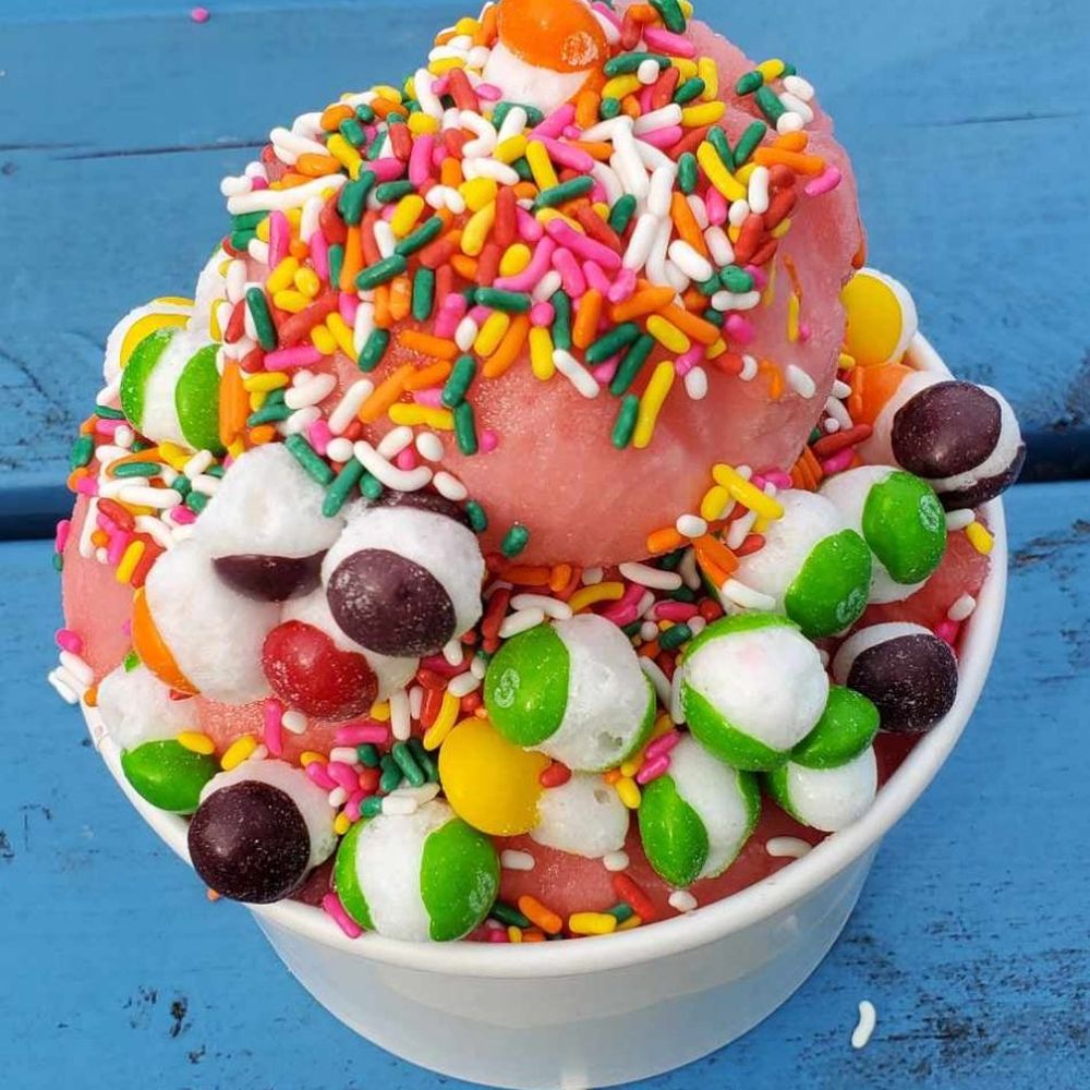 The Piazza - Watermelon sorbet topped with freeze dried skittles - Ice Cream & Frozen Yogurt Near Me - Keene, New Hampshire The Piazza - Watermelon sorbet topped with freeze dried skittles - Ice Cream & Frozen Yogurt Near Me - Keene, New Hampshire