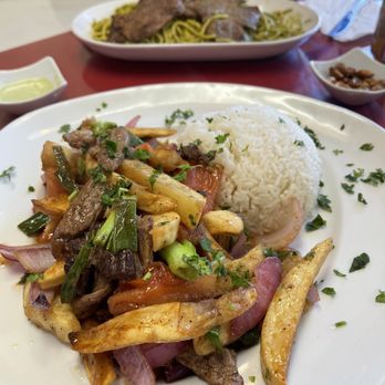 The Best Ceviche - Lomo saltado and bistec with green spaghetti - Peruvian Near Me - Lancaster, California