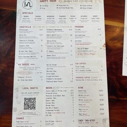 Drink menu Drink menu