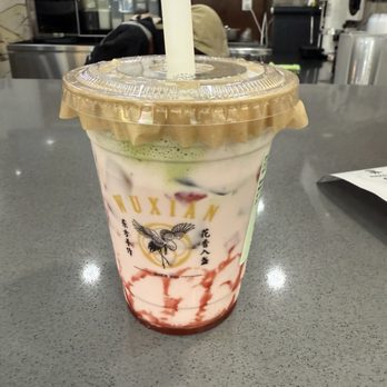 Wuxian Tea - Strawberry milk with matcha foam - Bubble Tea Near Me - Flushing, New York