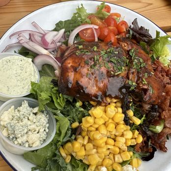 Brown Bag Seafood - Seasonal Special BBQ Salmon, Bacon & Bleu Salad - Salad Near Me - Naperville, Illinois
