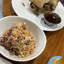 Toast & Jam - Pulled Pork Sandwich (special) with slaw on the side and an extra side of sauce.
