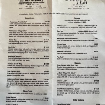 Basil Thai - Regular Menu side 1 - Thai Near Me - La Quinta, California Basil Thai - Regular Menu side 1 - Thai Near Me - La Quinta, California