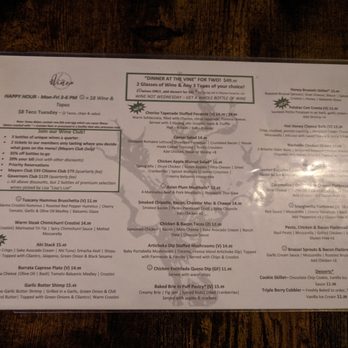 The Vine - Menu front - Wine Bars Near Me - Folsom, California The Vine - Menu front - Wine Bars Near Me - Folsom, California