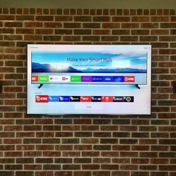 Installation King - Tustin - 65" Samsung perfectly mounted on my brick wall. - Home Theatre Installation Near Me