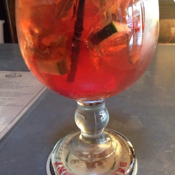 Riley’s on 2nd - Strawberry Basil Sangria. Looks good but the fruit didn't soak long enough - New American Near Me - Long Beach, California Riley’s on 2nd - Strawberry Basil Sangria. Looks good but the fruit didn't soak long enough - New American Near Me - Long Beach, California