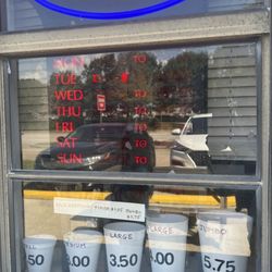Prices of snow cones