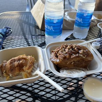 Cinnamon Roll Place - Cheese and egg croissant (half) and cinnamon roll with pecans and cream cheese! - Bakeries Near Me - Kihei, Hawaii Cinnamon Roll Place - Cheese and egg croissant (half) and cinnamon roll with pecans and cream cheese! - Bakeries Near Me - Kihei, Hawaii