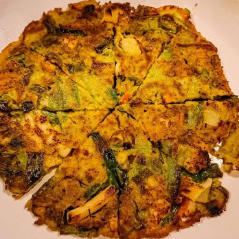 Exit 5 Korean BBQ - Seafood pancake - Good flavor but a little too oily. I wish they made the bottom more crunchy - Korean Near Me - Renton, Washington