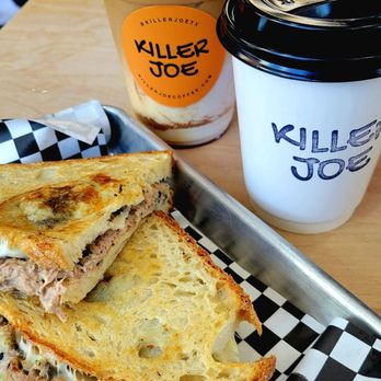 Killer Joe - Tuna Melt, iced French Toast Latte, and hot Pistachio Caramel Espresso latte. - Coffee & Tea Near Me - Dallas, Texas Killer Joe - Tuna Melt, iced French Toast Latte, and hot Pistachio Caramel Espresso latte. - Coffee & Tea Near Me - Dallas, Texas