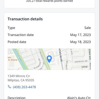 Alvin's Auto Center - Receipt from the day of transaction - Auto Repair Near Me - Milpitas, California