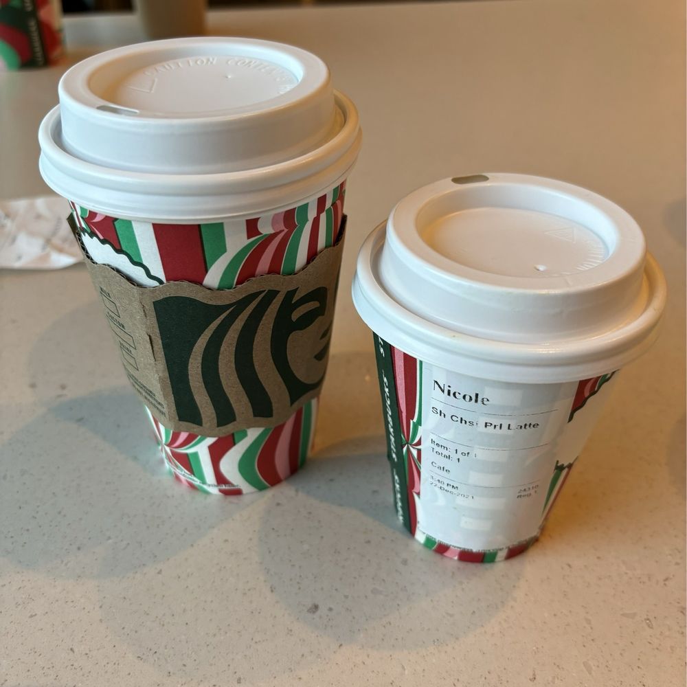I kid you not, I waited 31 minutes for this short latte and a Pike. Worst Starbucks experience ever! I kid you not, I waited 31 minutes for this short latte and a Pike. Worst Starbucks experience ever!
