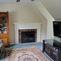 J D Edwards Painting - TV room after removing popcorn ceiling and dark wallpaper.