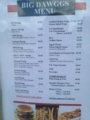Menu photo 4 Big Dawggs Griswold, CT