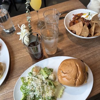 Germantown Cafe - Burger with a side caesar salad, breakfast bowl (the potatoes are amazing!) - New American Near Me - Nashville, Tennessee Germantown Cafe - Burger with a side caesar salad, breakfast bowl (the potatoes are amazing!) - New American Near Me - Nashville, Tennessee
