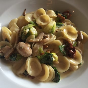 Backstreet Cafe - Orecchiete pasta - Brussels sprouts, mushroom, walnut, gorgonzola cream - New American Near Me - Houston, Texas Backstreet Cafe - Orecchiete pasta - Brussels sprouts, mushroom, walnut, gorgonzola cream - New American Near Me - Houston, Texas