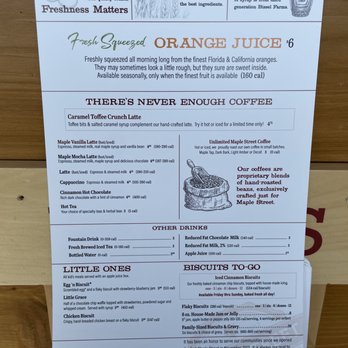 Maple Street Biscuit Company Keller - Backside of the menu - Breakfast & Brunch Near Me - Keller, Texas Maple Street Biscuit Company Keller - Backside of the menu - Breakfast & Brunch Near Me - Keller, Texas
