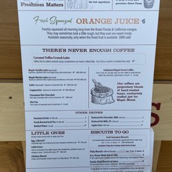 Maple Street Biscuit Company Keller - Backside of the menu