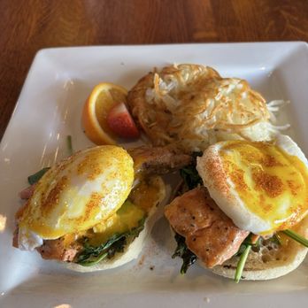 The Bohemian Cafe - Salmon Eggs Benedict - Cafes Near Me - Greenville, South Carolina