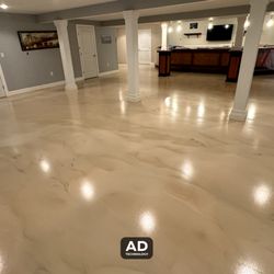 AD Technology - Metallic epoxy coating - 1900 sqft basement. Result