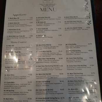 Huynh Dining - Menu September 2025 - Vietnamese Near Me - San Jose, California