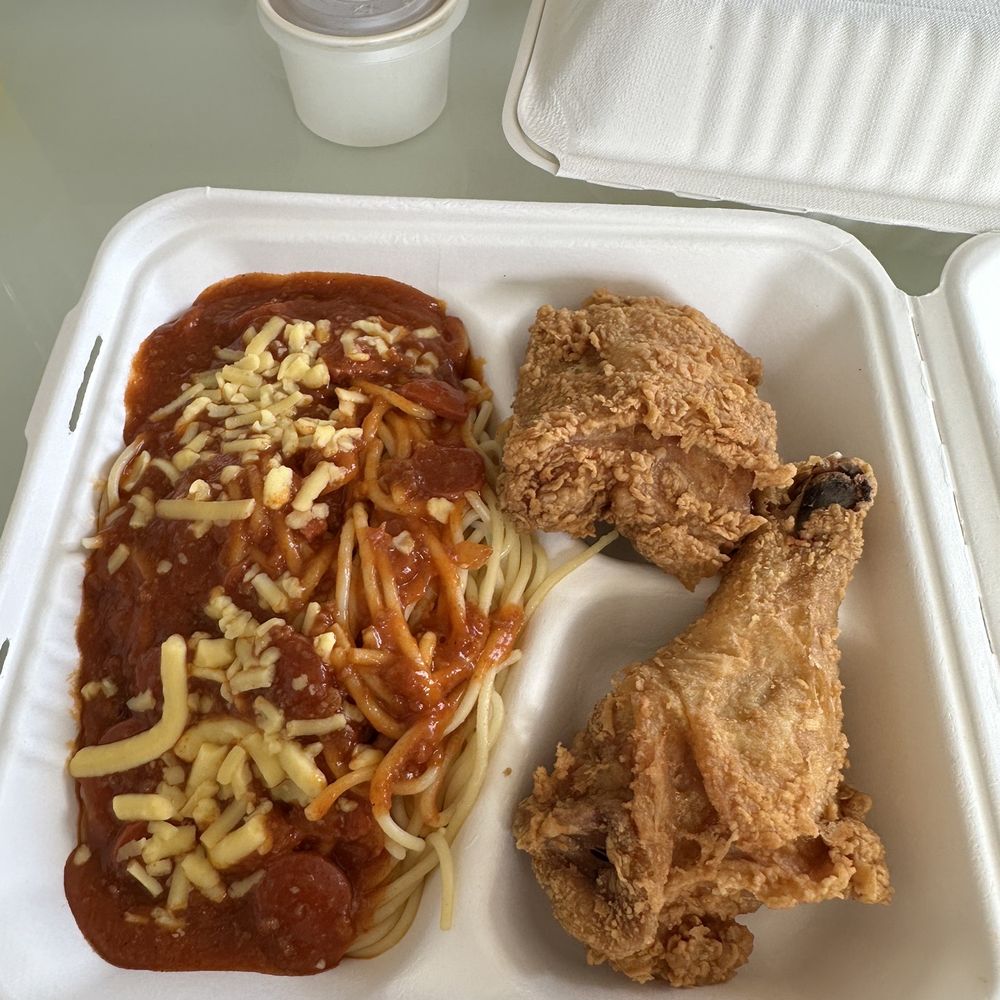 2 pc chicken and spaghetti