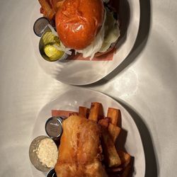 The Playhouse - Dry aged pub burger Halibut fish & chips